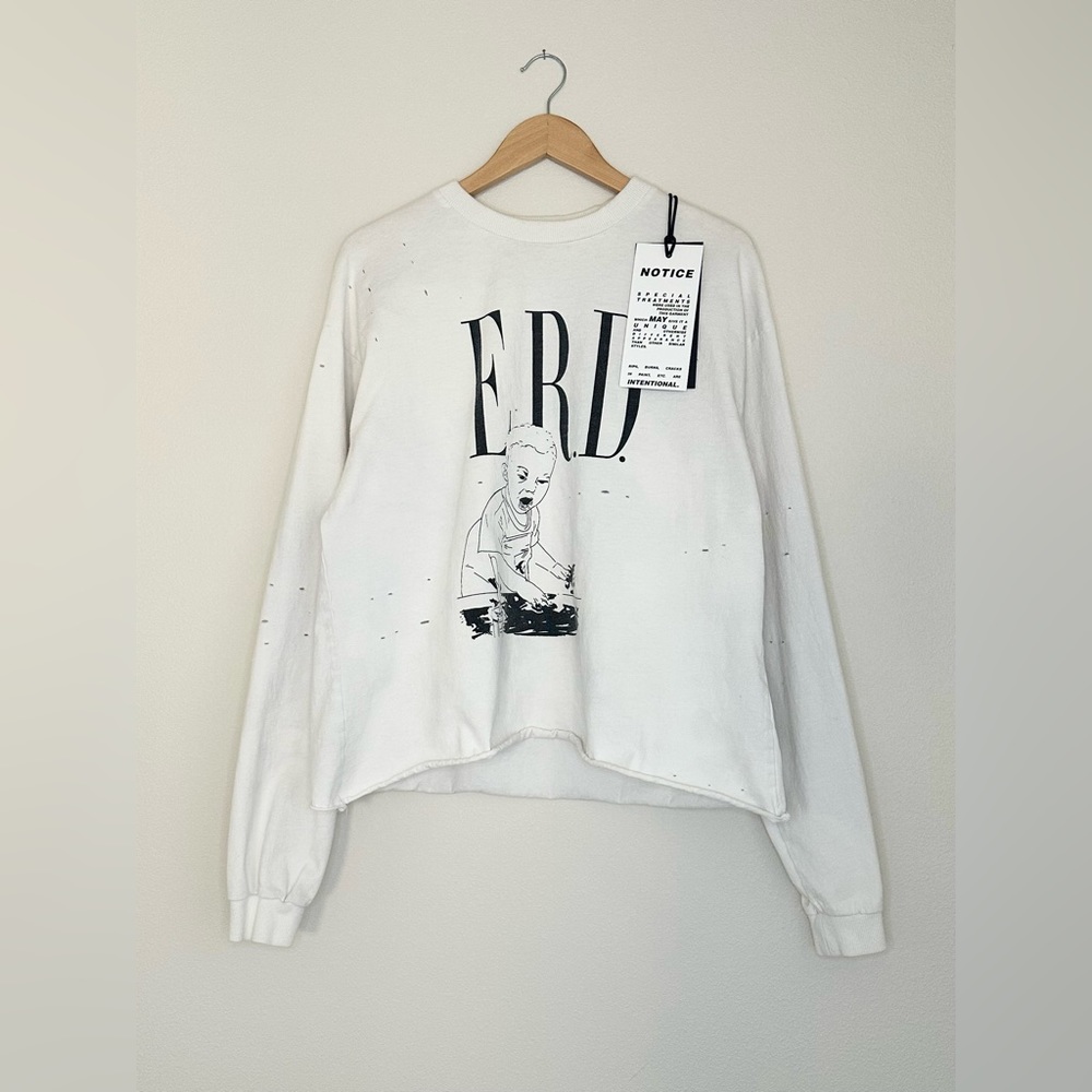 BRAND NEW ERD SELF DESTRUCTIVE LONG SLEEVE T-SHIRT WITH LOGO